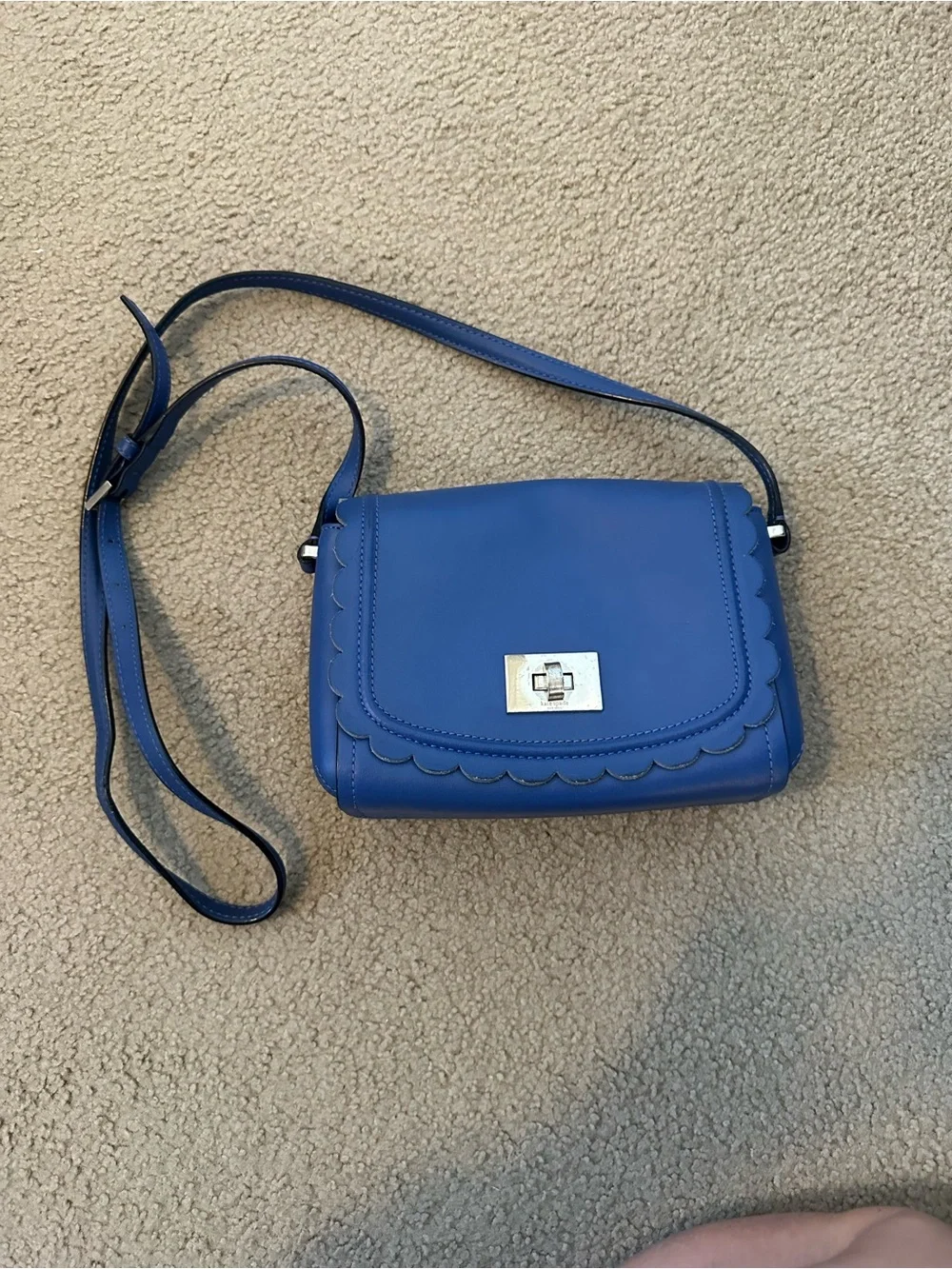 Kate Spade Scallop Royal Blue Smooth Leather Crossbody